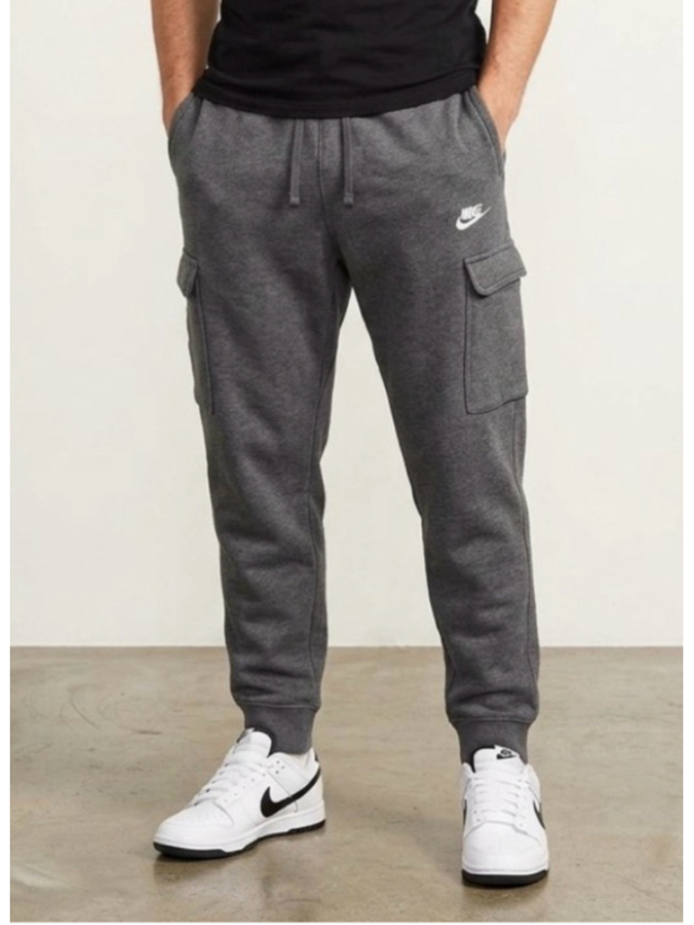 Nike Men's Sportswear Club Fleece Cargo Pants Grey Joggers Sweatpants M 2050